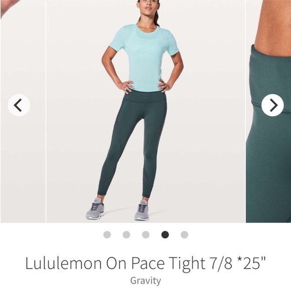 Lululemon LIMITED EDITION On Pace Tight 7/8 25” Leggings Gravity Size 8 B33 - Picture 1 of 9